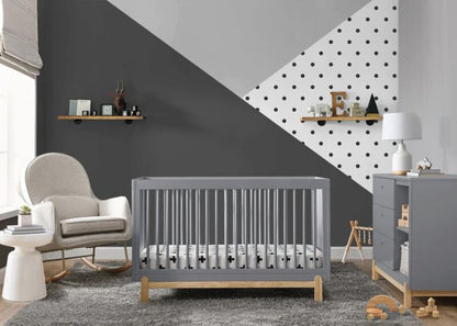 Poppy 4-in-1 Convertible Crib Solid Wood Baby Bed with Modern Design
