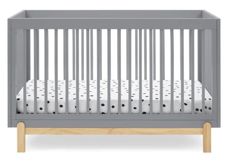 Poppy 4-in-1 Convertible Crib Solid Wood Baby Bed with Modern Design