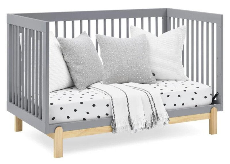 Poppy 4-in-1 Convertible Crib Solid Wood Baby Bed with Modern Design