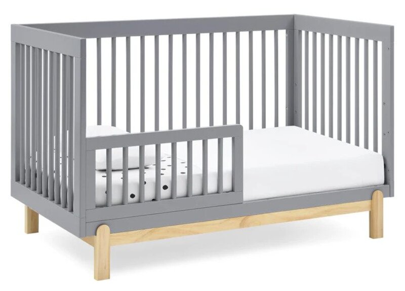 Poppy 4-in-1 Convertible Crib Solid Wood Baby Bed with Modern Design
