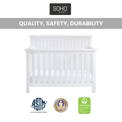 Soho Baby Everlee 4-in-1 Convertible Crib with GREENGUARD Gold Certification