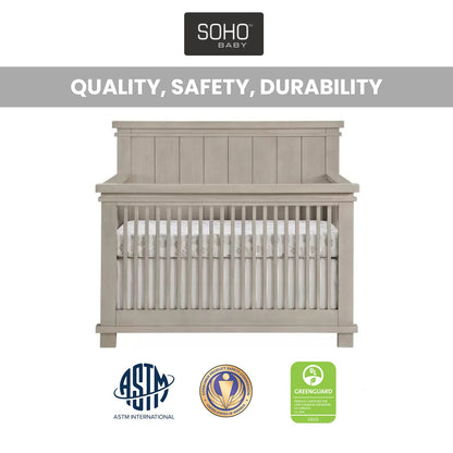 Soho Baby Hampton 4-in-1 Convertible Crib – Classic Nursery Design