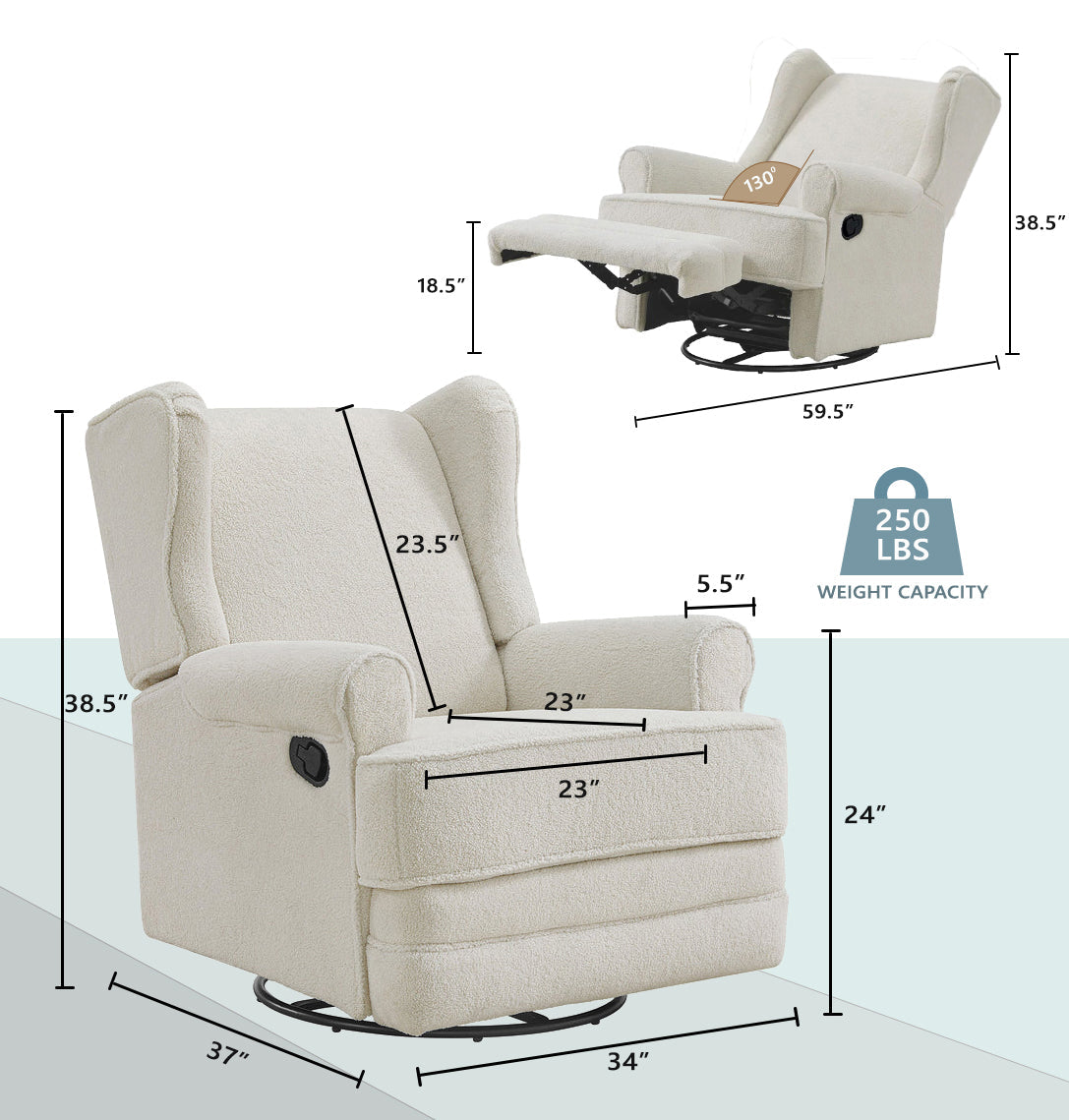 Soho Baby Teegan Swivel Rocker & Recliner