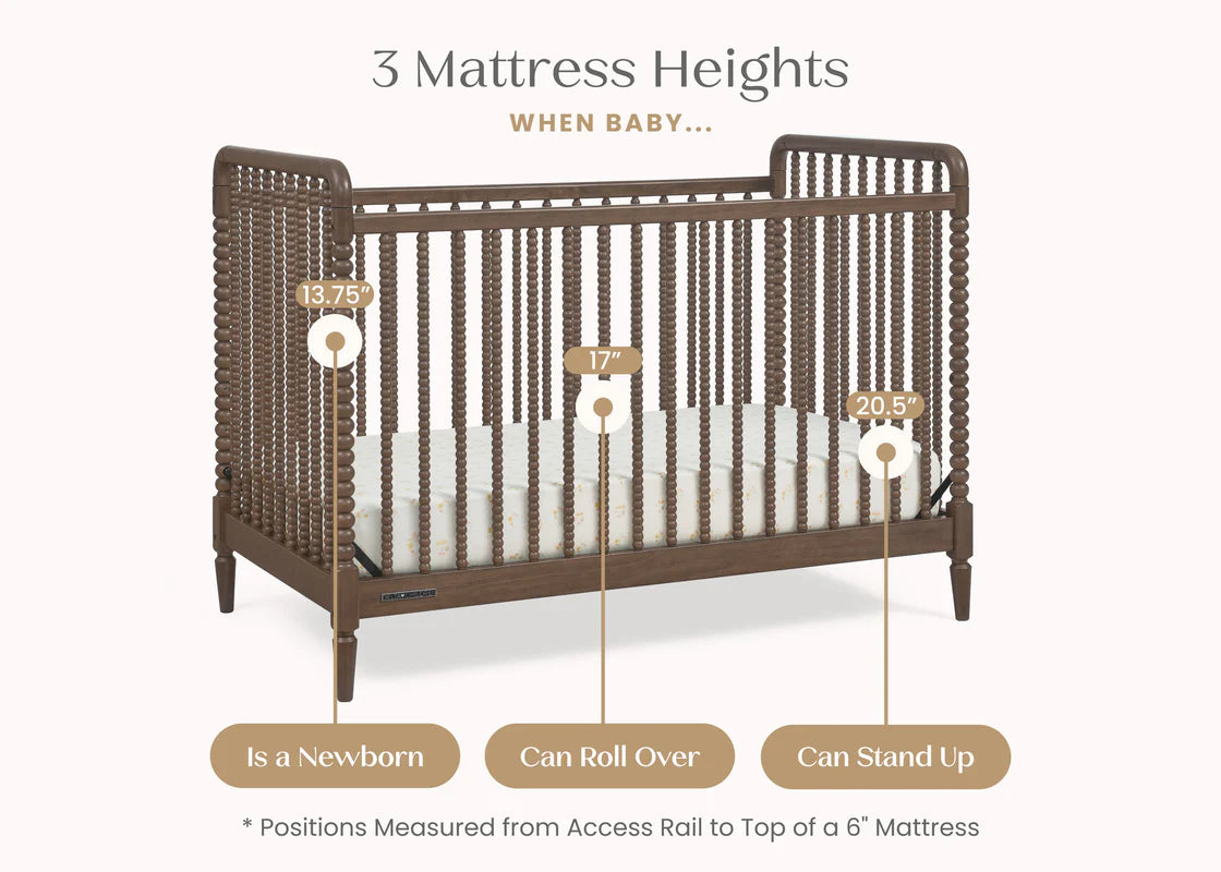 Saint 4-in-1 Convertible Crib - Timeless Jenny Lind Style, Converts to Toddler Bed