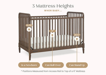 Saint 4-in-1 Convertible Crib - Timeless Jenny Lind Style, Converts to Toddler Bed