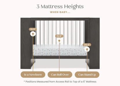 Aerin 4 In 1 Convertible Baby Crib with Adjustable Mattress Height and Modern Nursery Design