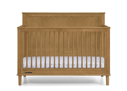 Penelope 6 In 1 Convertible Baby Crib with Scalloped Design and Adjustable Mattress Height