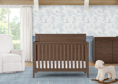 Kendall 6 In 1 Convertible Baby Crib with Classic Molding and Adjustable Mattress Height
