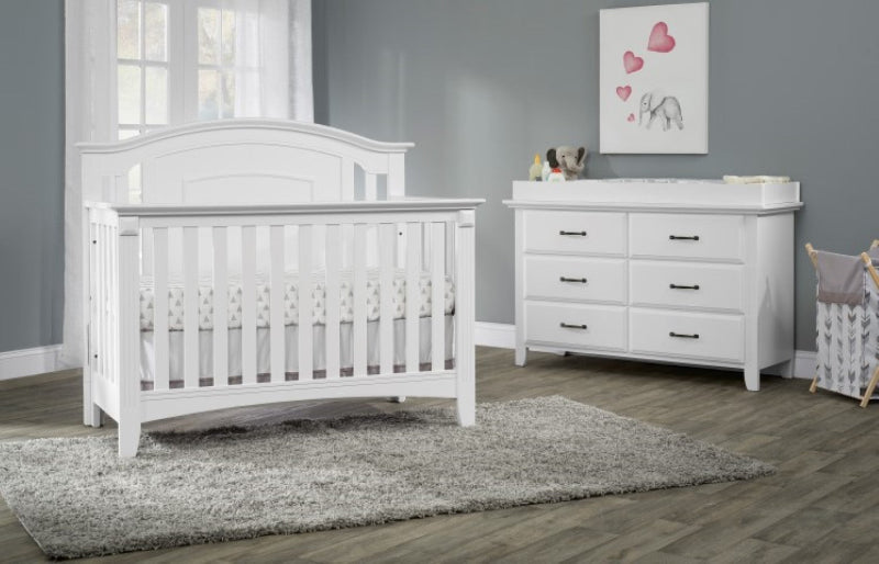 Oxford Baby Park Ridge 4 in 1 Convertible Crib White Nursery Bed
