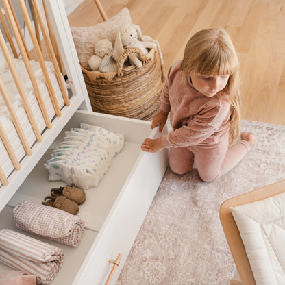HushCrib 4-in-1 Classic Convertible Baby Crib with Storage Trundle