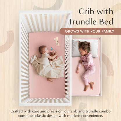 HushCrib 4-in-1 Classic Convertible Baby Crib with Storage Trundle