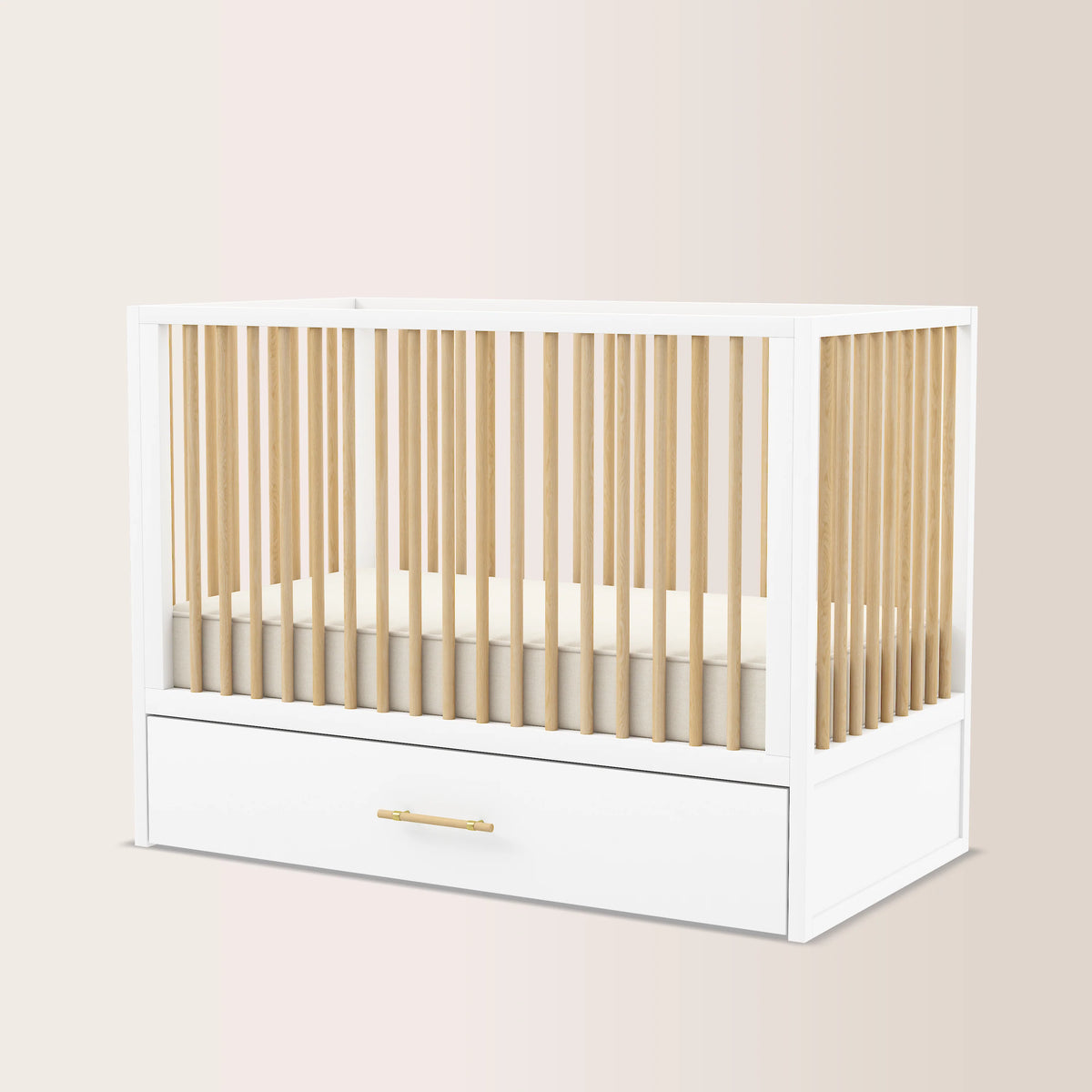 HushCrib 4-in-1 Classic Convertible Baby Crib with Storage Trundle