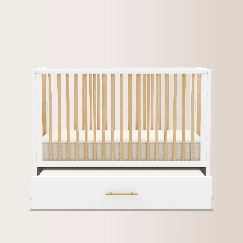 HushCrib 4-in-1 Classic Convertible Baby Crib with Storage Trundle