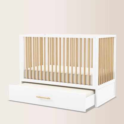 HushCrib 4-in-1 Classic Convertible Baby Crib with Storage Trundle