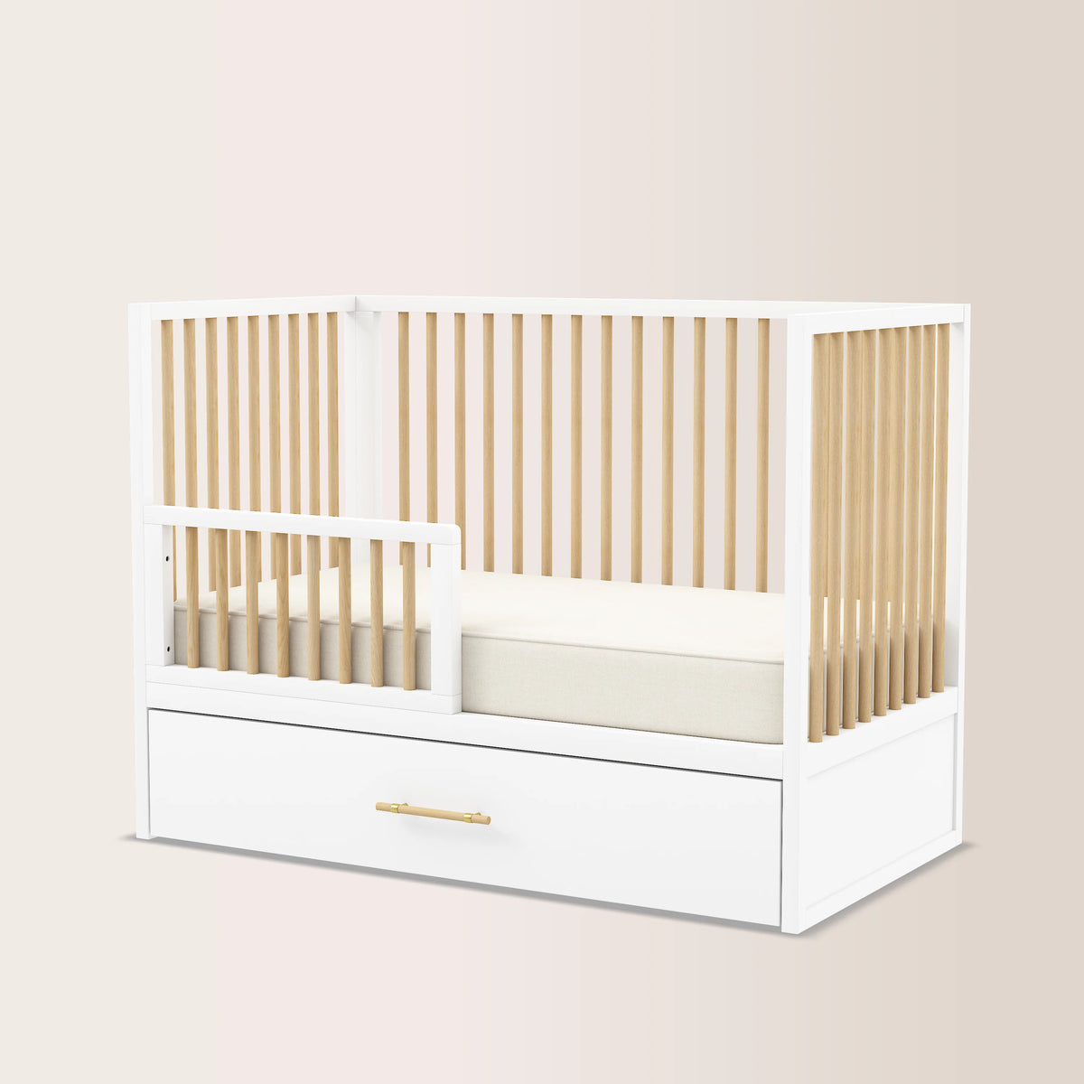 HushCrib 4-in-1 Classic Convertible Baby Crib with Storage Trundle