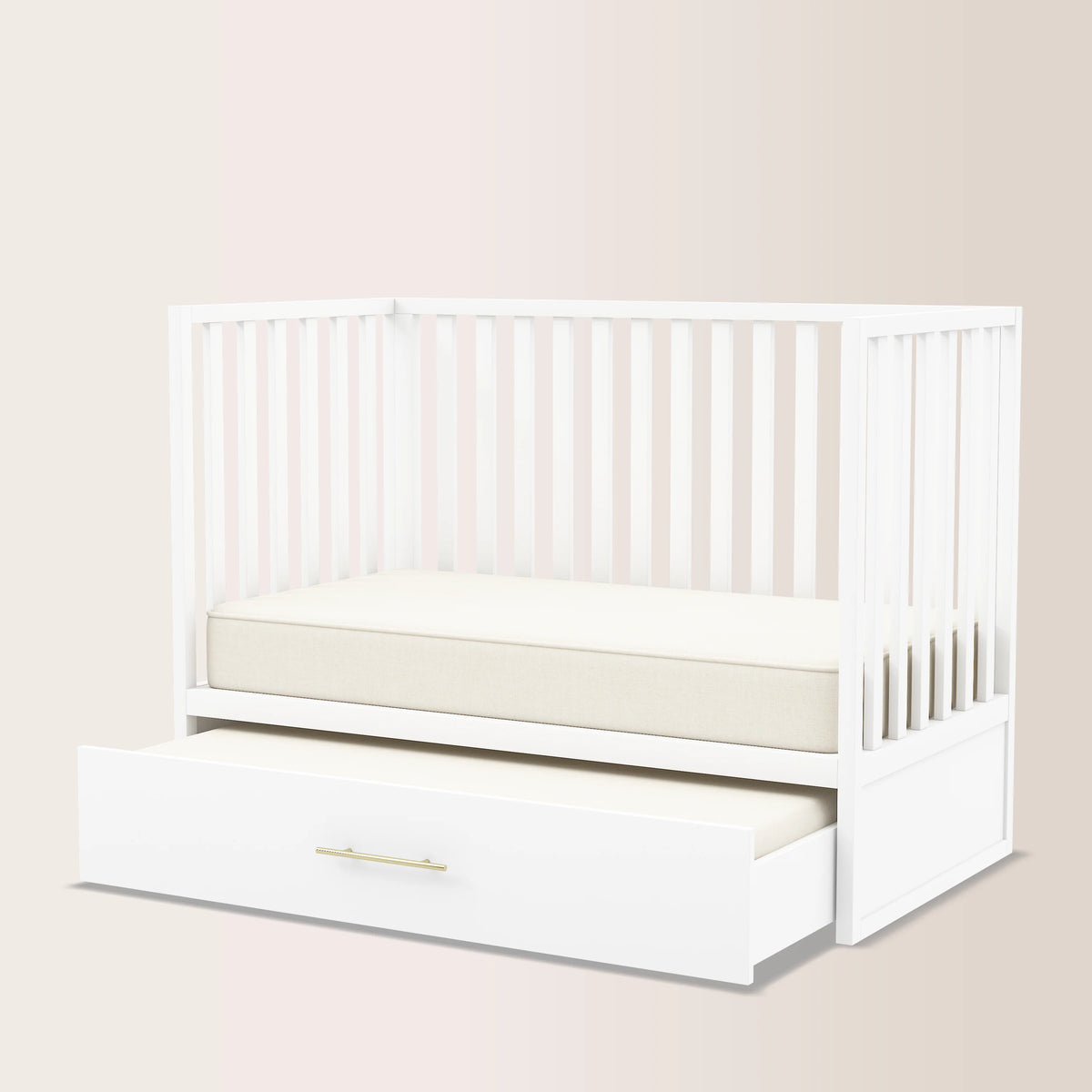 HushCrib 4-in-1 Classic Convertible Baby Crib with Storage Trundle