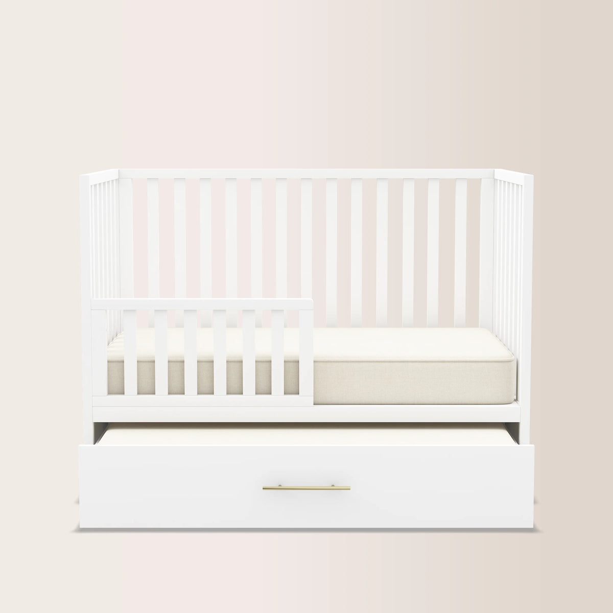 HushCrib 4-in-1 Classic Convertible Baby Crib with Storage Trundle