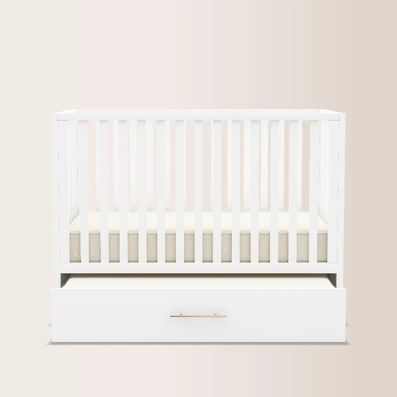 HushCrib 4-in-1 Classic Convertible Baby Crib with Storage Trundle