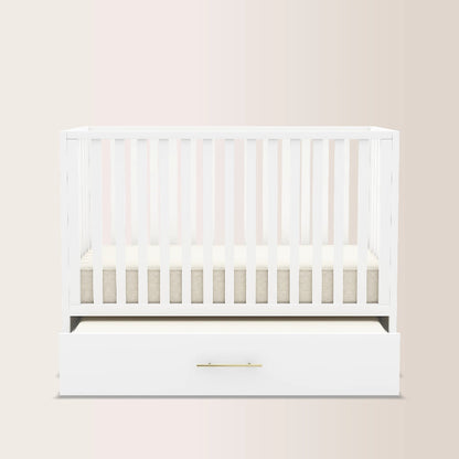 HushCrib 4-in-1 Classic Convertible Baby Crib with Storage Trundle