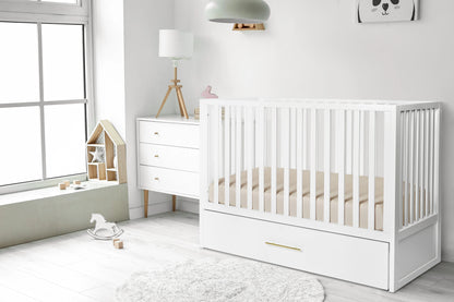 HushCrib 4-in-1 Classic Convertible Baby Crib with Storage Trundle