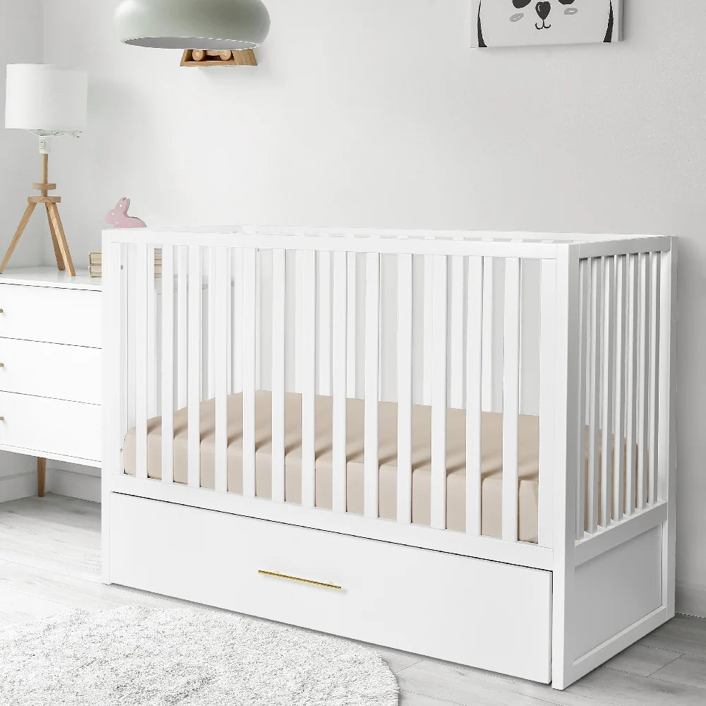 HushCrib 4-in-1 Classic Convertible Baby Crib with Storage Trundle