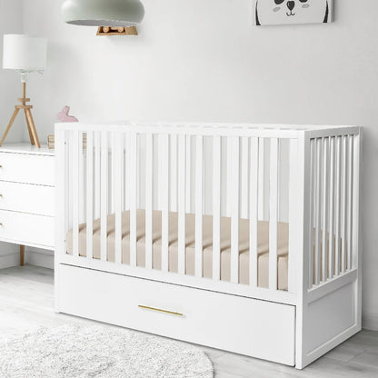 HushCrib 4-in-1 Classic Convertible Baby Crib with Storage Trundle
