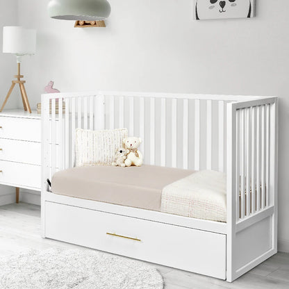 HushCrib 4-in-1 Classic Convertible Baby Crib with Storage Trundle