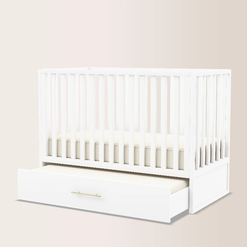HushCrib 4-in-1 Classic Convertible Baby Crib with Storage Trundle