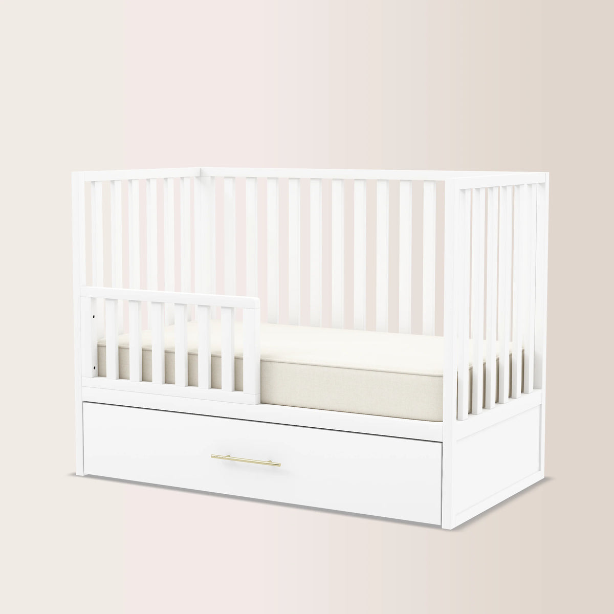 HushCrib 4-in-1 Classic Convertible Baby Crib with Storage Trundle