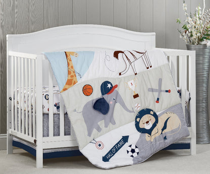 Soho Baby Zoo Sports 3-Piece Baby Crib Nursery Bedding Set
