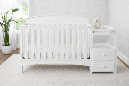 Abby Convertible Crib and Changing Table Combo with Storage Drawers and Adjustable Mattress Height
