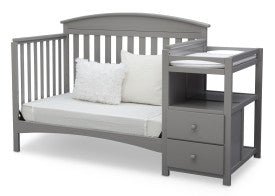 Abby Convertible Crib and Changing Table Combo with Storage Drawers and Adjustable Mattress Height