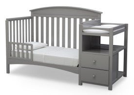 Abby Convertible Crib and Changing Table Combo with Storage Drawers and Adjustable Mattress Height