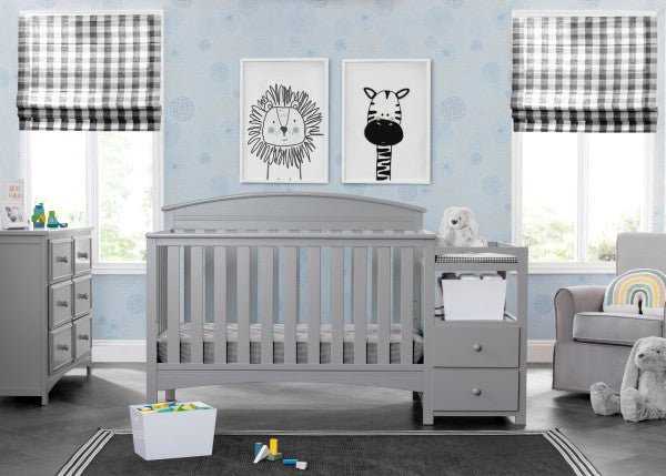 Abby Convertible Crib and Changing Table Combo with Storage Drawers and Adjustable Mattress Height