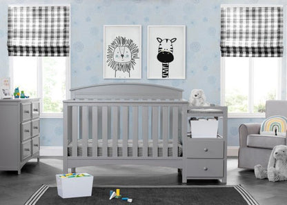 Abby Convertible Crib and Changing Table Combo with Storage Drawers and Adjustable Mattress Height