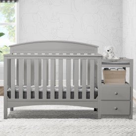 Abby Convertible Crib and Changing Table Combo with Storage Drawers and Adjustable Mattress Height