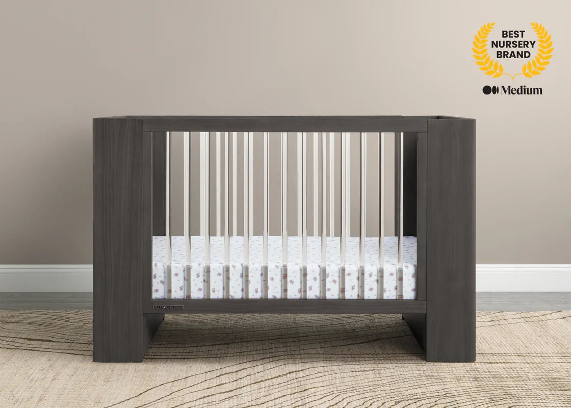 Aerin 4 In 1 Convertible Baby Crib with Adjustable Mattress Height and Modern Nursery Design