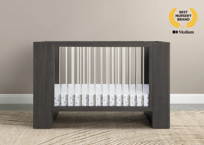 Aerin 4 In 1 Convertible Baby Crib with Adjustable Mattress Height and Modern Nursery Design
