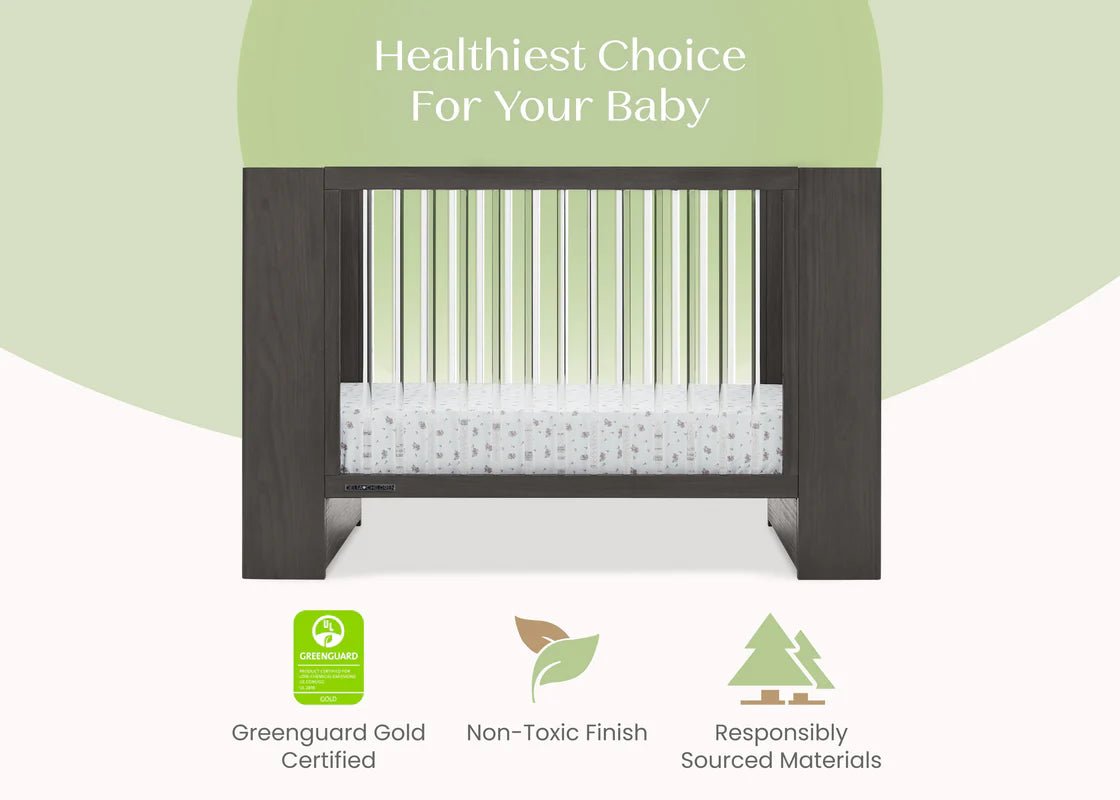 Aerin 4 In 1 Convertible Baby Crib with Adjustable Mattress Height and Modern Nursery Design