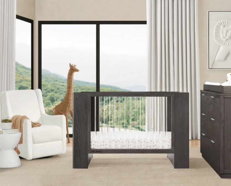 Aerin 4 In 1 Convertible Baby Crib with Adjustable Mattress Height and Modern Nursery Design