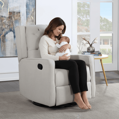 Ava Nursery Swivel Glider Recliner with Manual Reclining Comfort