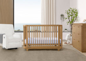 Nest 4 In 1 Convertible Baby Crib with Rounded Design and Adjustable Mattress Height