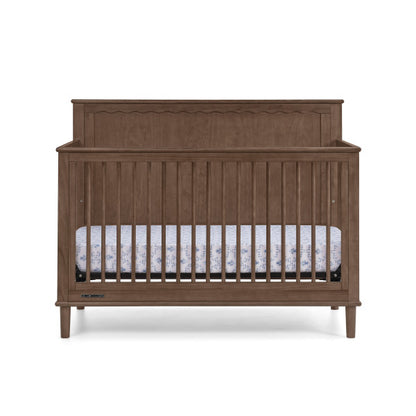 Penelope 6 In 1 Convertible Baby Crib with Scalloped Design and Adjustable Mattress Height