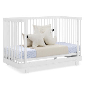 Nest 4 In 1 Convertible Baby Crib with Rounded Design and Adjustable Mattress Height