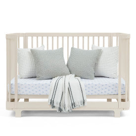Nest 4 In 1 Convertible Baby Crib with Rounded Design and Adjustable Mattress Height