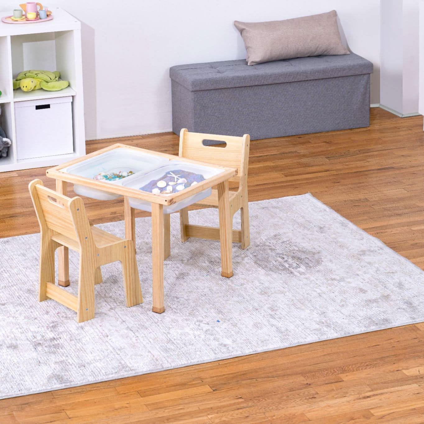 Cordia Wooden Kids Activity Table & Chair Set – Montessori-Inspired Desk for Play & Learning