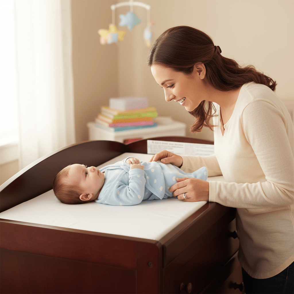 Daphne Waterproof Baby Changing Pad with Contoured Nursery Design