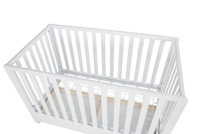 Emma 4‑in‑1 Convertible Crib with Storage Drawer Solid Wood Baby Bed