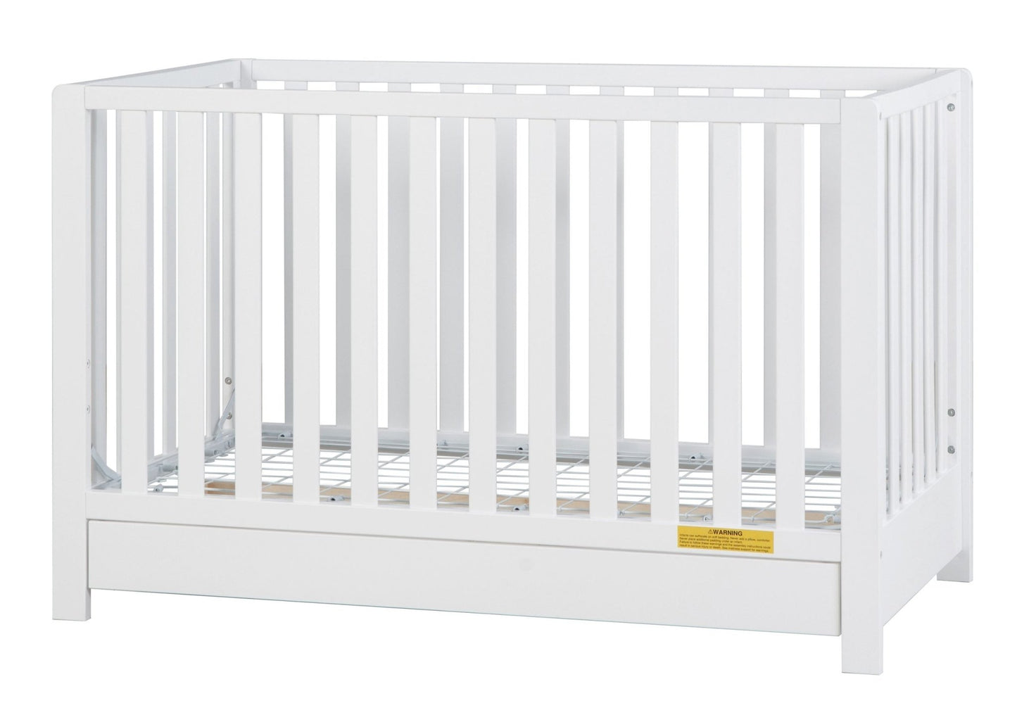 Emma 4‑in‑1 Convertible Crib with Storage Drawer Solid Wood Baby Bed