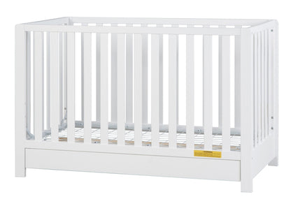 Emma 4‑in‑1 Convertible Crib with Storage Drawer Solid Wood Baby Bed